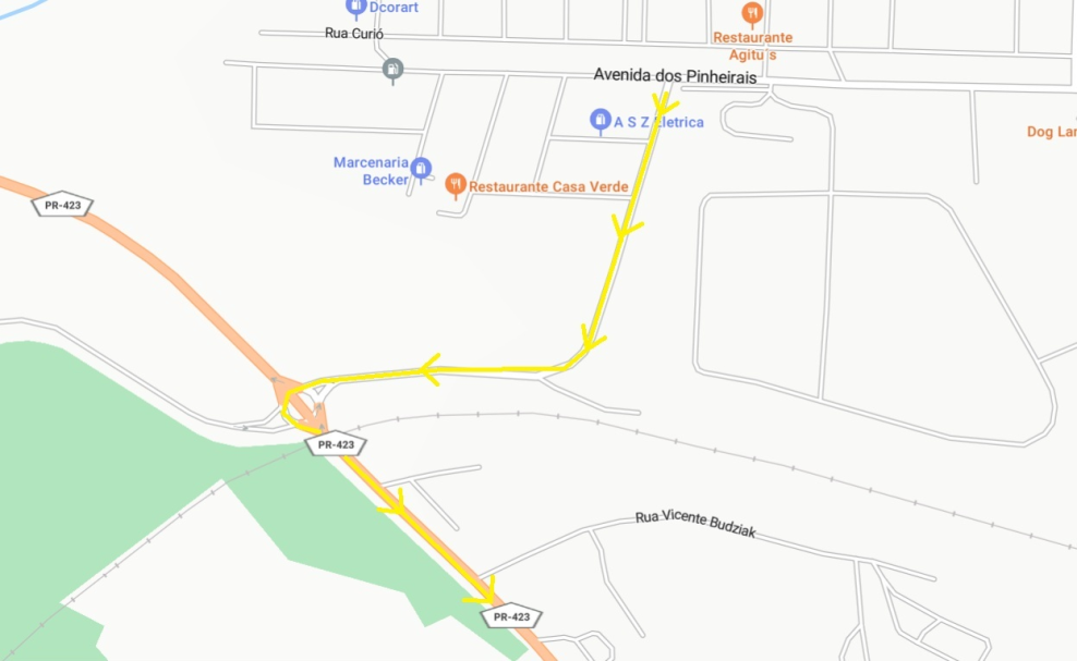 Trânsito orienta uso da rua Cesário Furman como alternativa a trecho em obras na PR 423